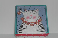 Kleine Schachtel aus Karton Katze JINGLE BELLS 